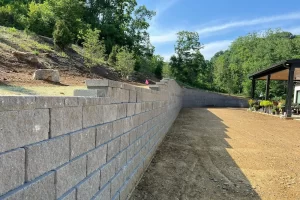 concrete block retaining wall